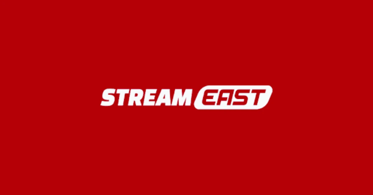 Stream east logo in white text on a red background representing sports streaming platform
