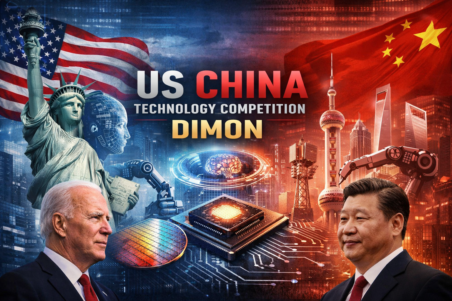 us china technology competition dimon global tech rivalry ai chips usa vs china
